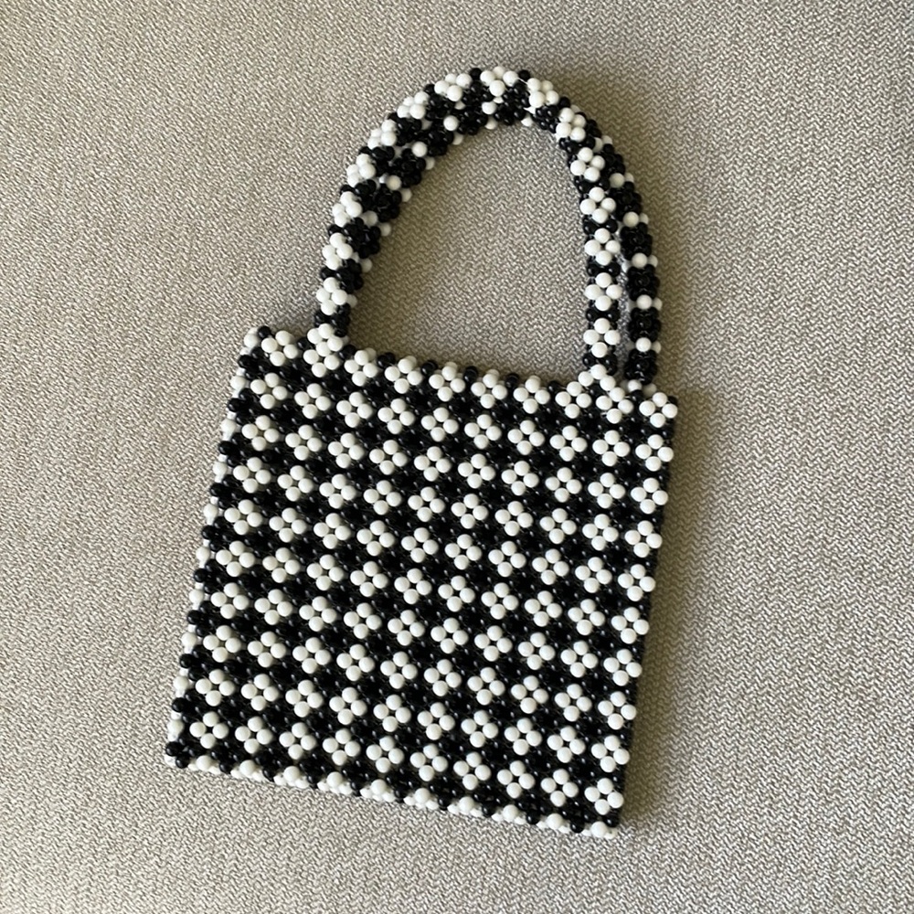 Black & White Beaded Bag